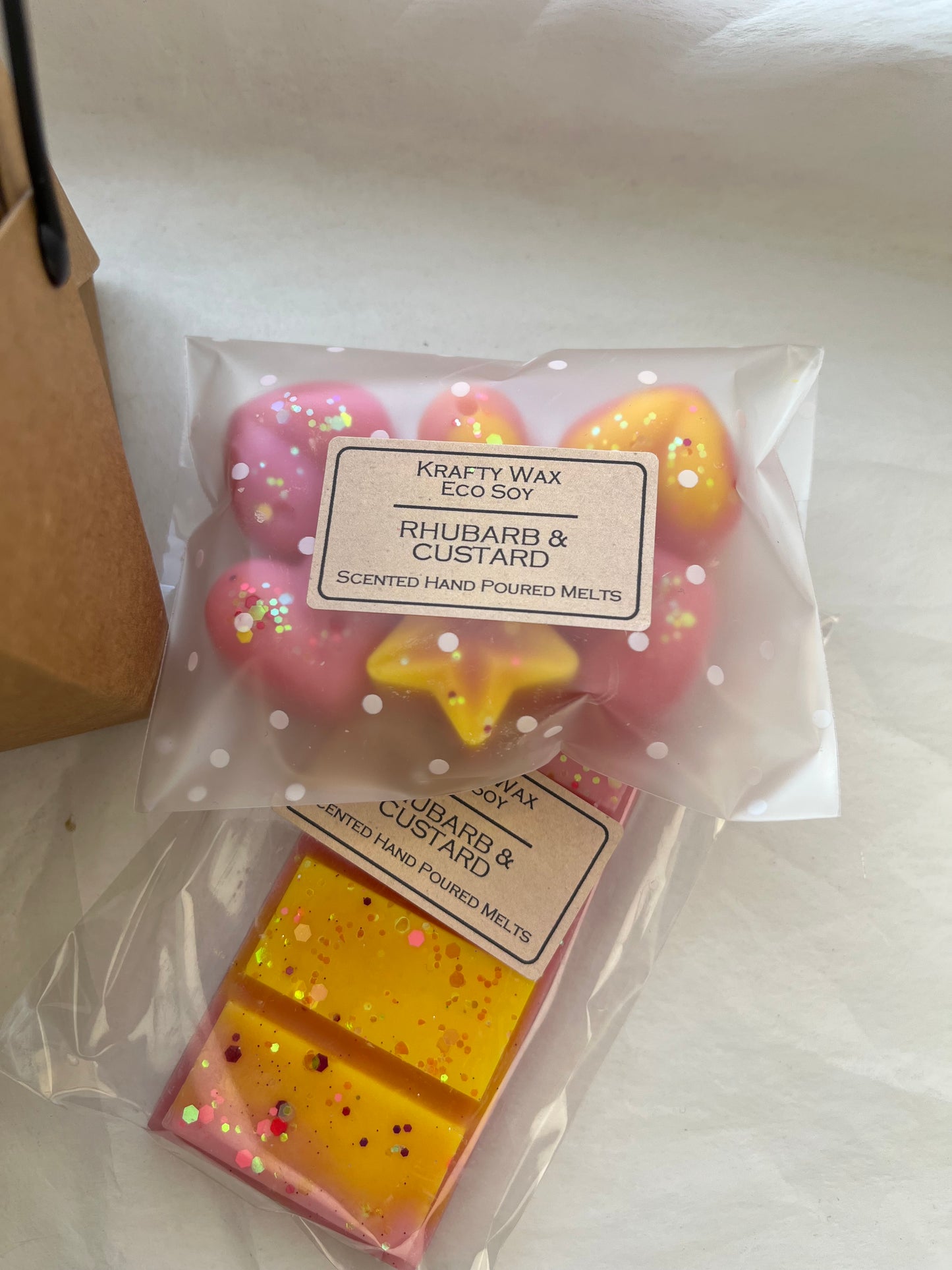 Kraftywax Rhubarb & Custard Scented Products