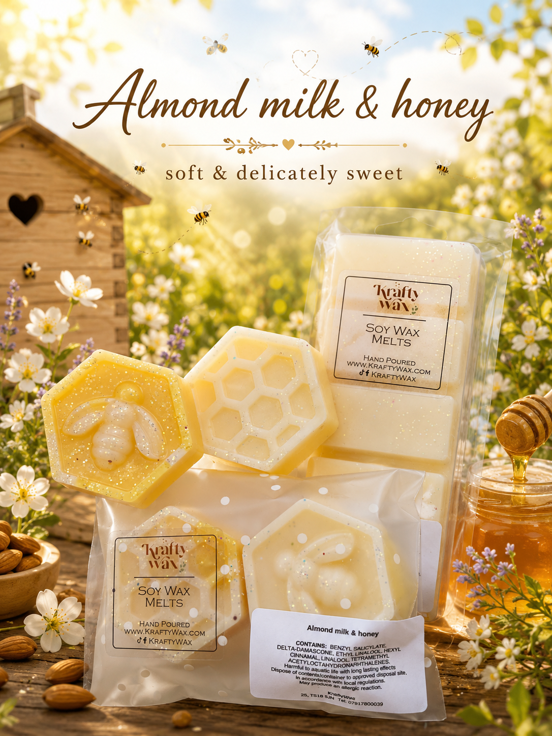 Kraftywax Almond Milk & Honey Scented Products
