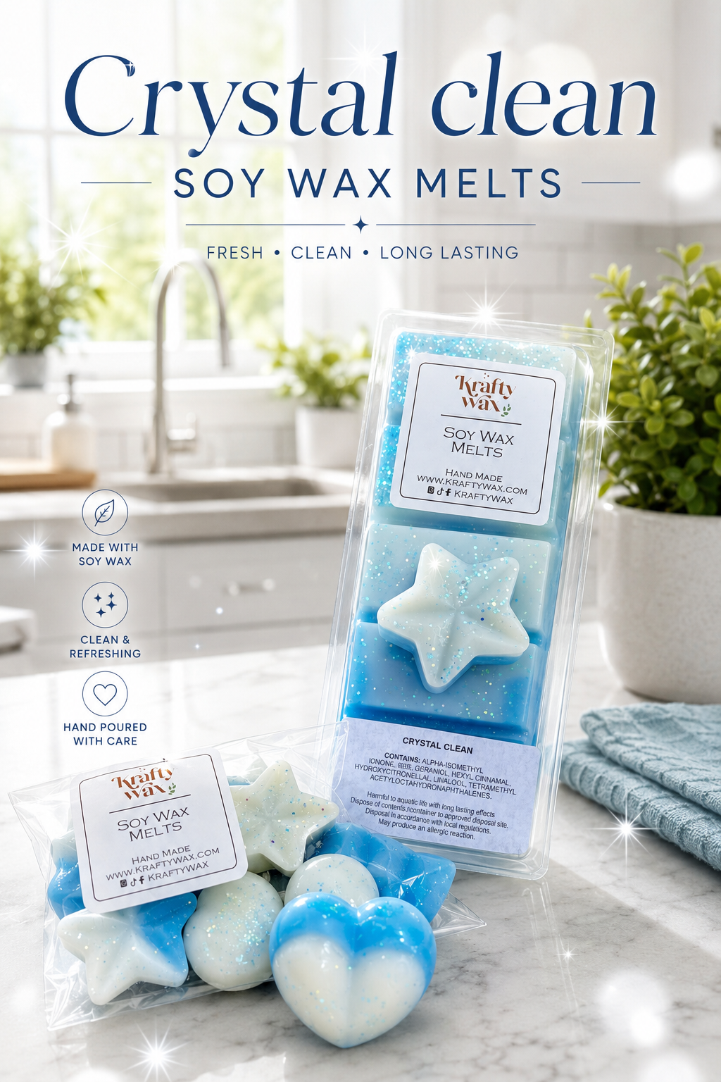 Kraftywax Crystal Clean Scented Products