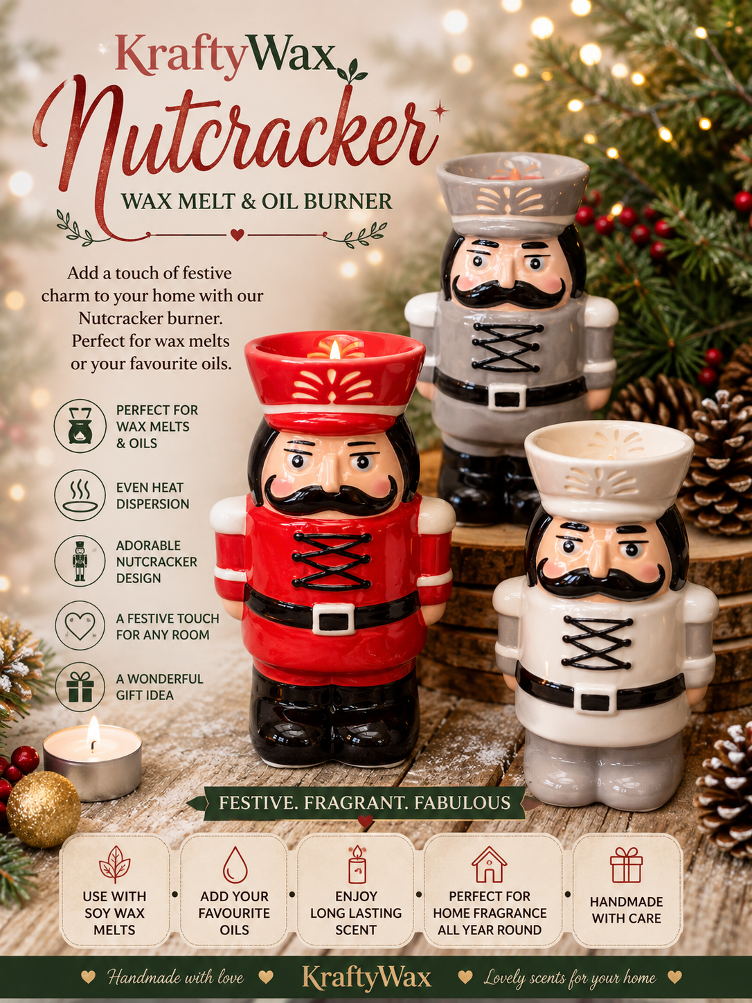 Nutcracker Wax/Oil Tea light Burner