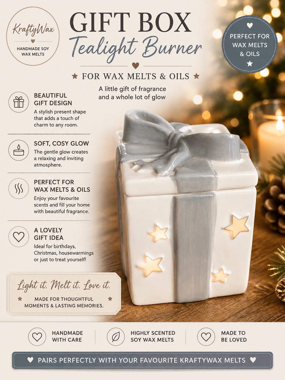 Gift Wax/Oil Tea light Burner