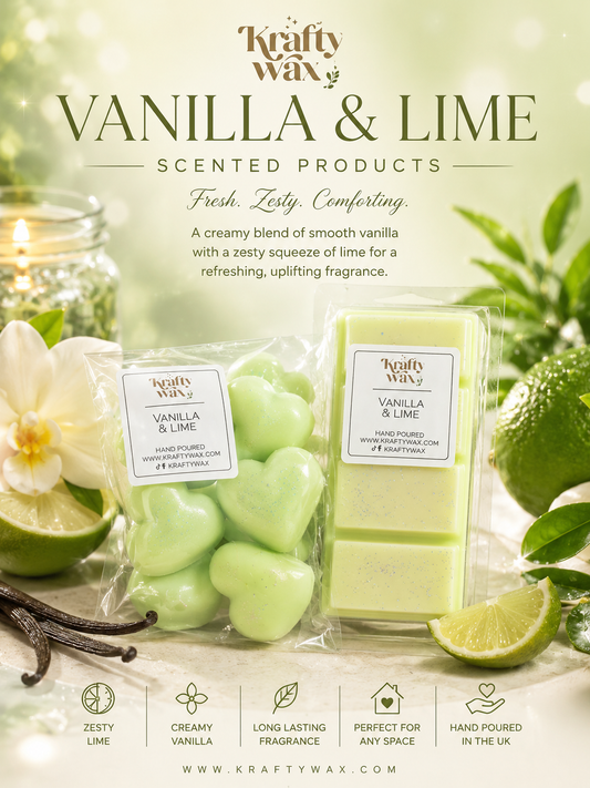 Kraftywax Vanilla Lime Scented Products
