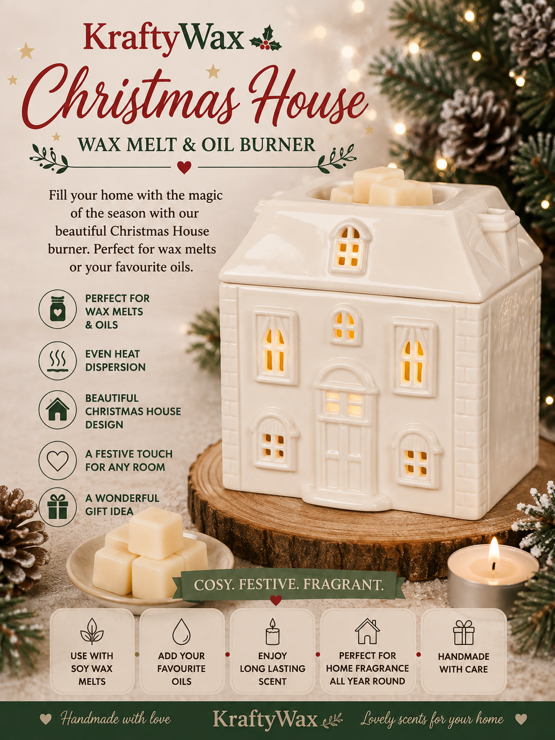 White house Wax/Oil Tea light Burner