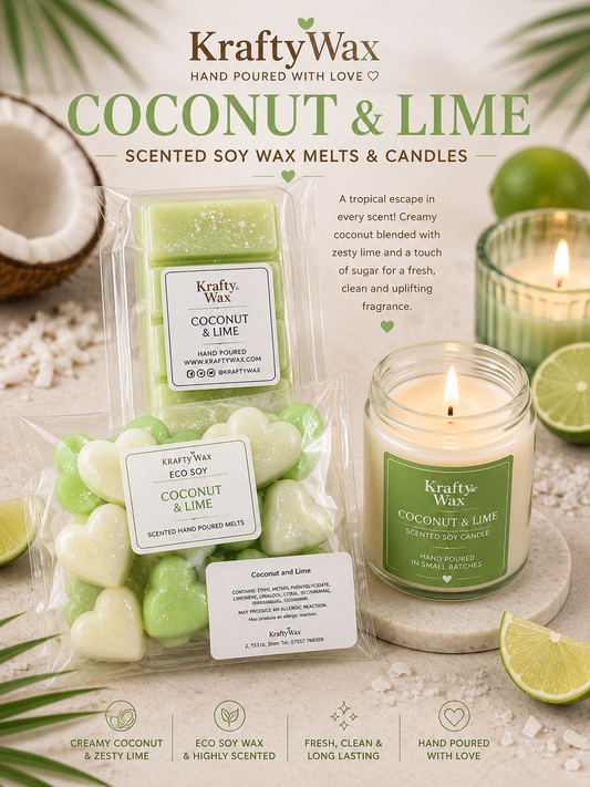 Kraftywax Coconut & Lime Scented Products