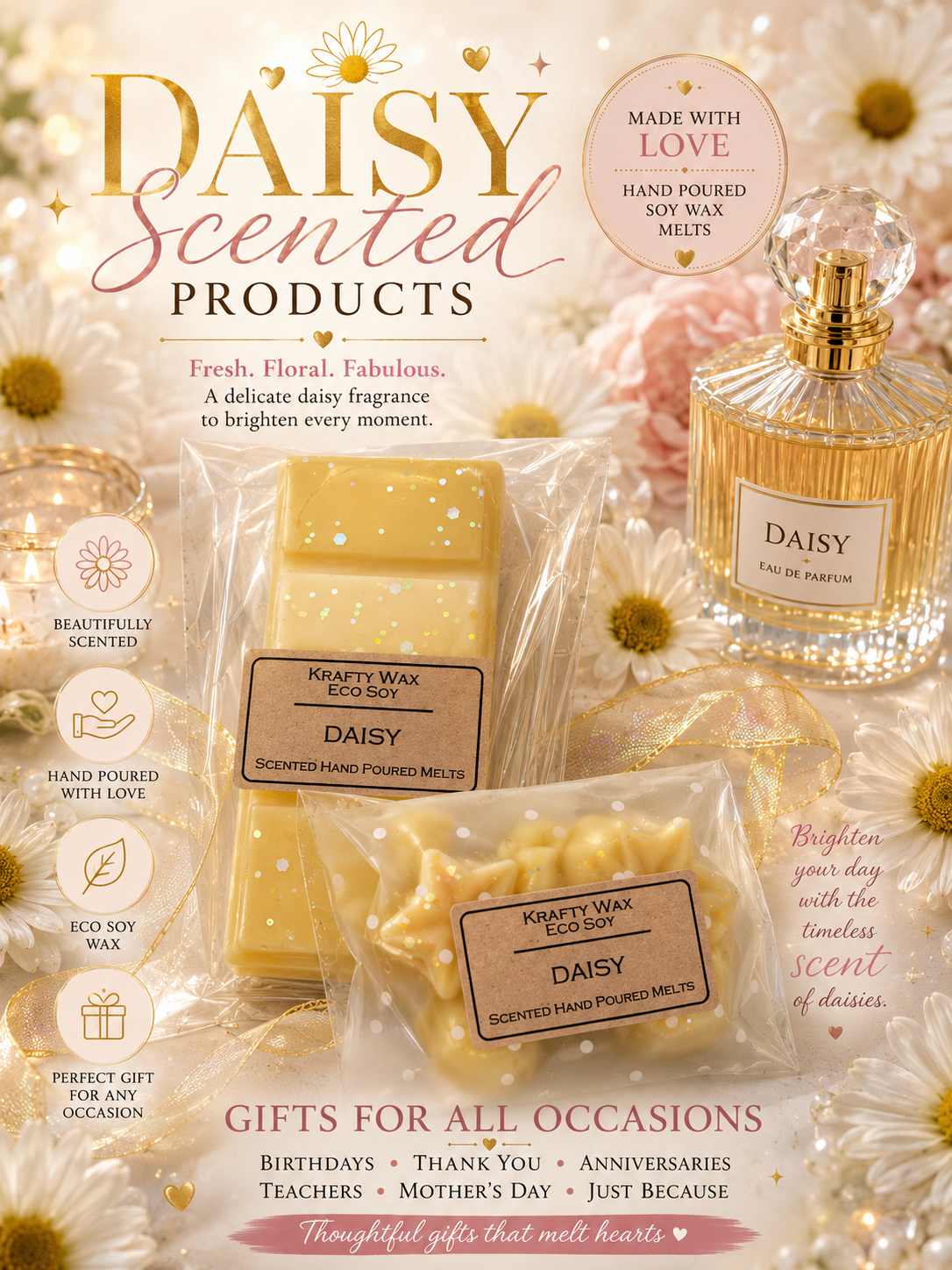 Kraftywax Daisy Scented Products