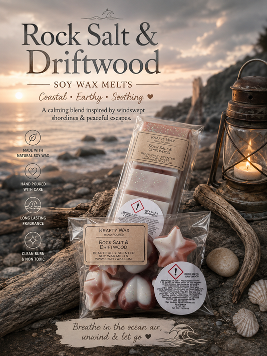 Kraftywax Rocksalt & Driftwood Scented Products