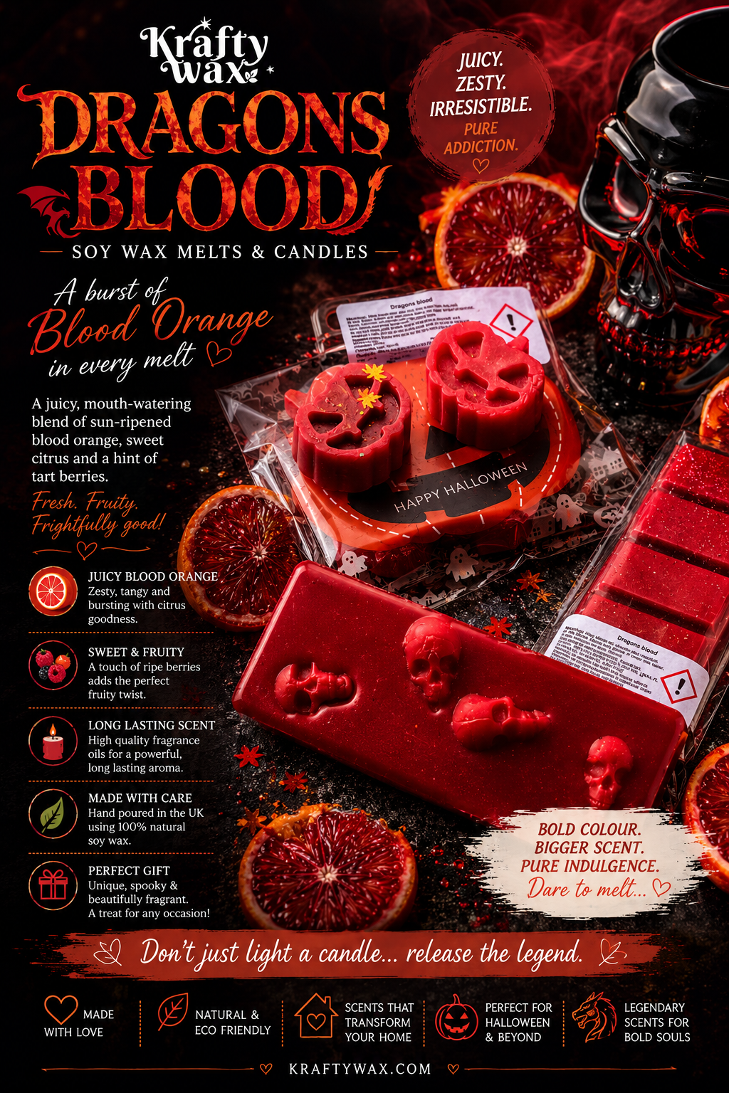 Kraftywax Dragons Blood scented products