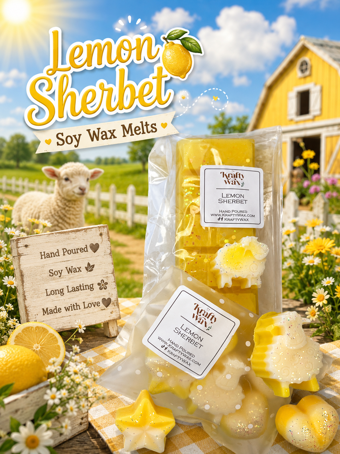 Kraftywax Lemon Sherbet Scented Products