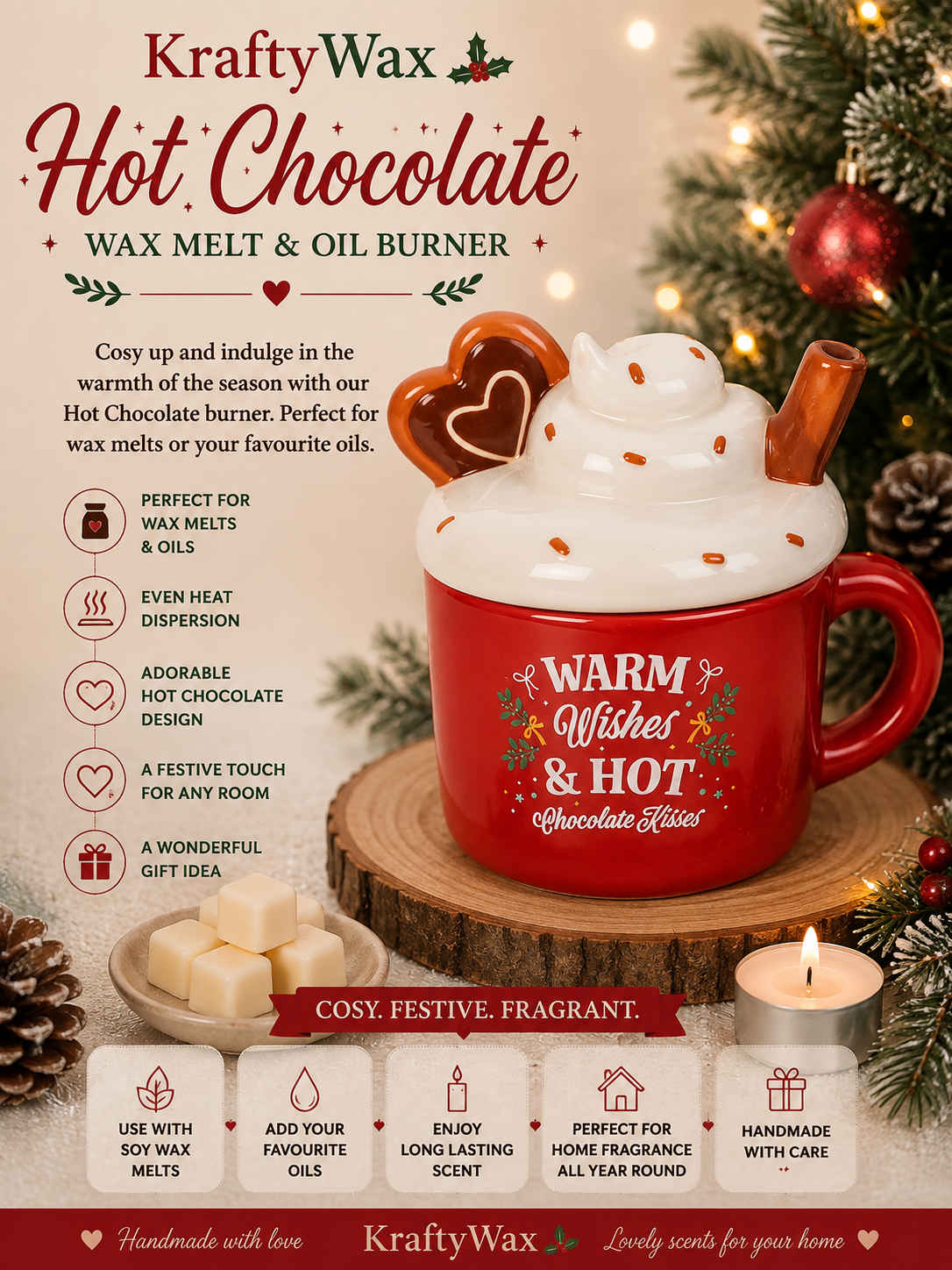 Hot Chocolate Wax/Oil Tea light Burner