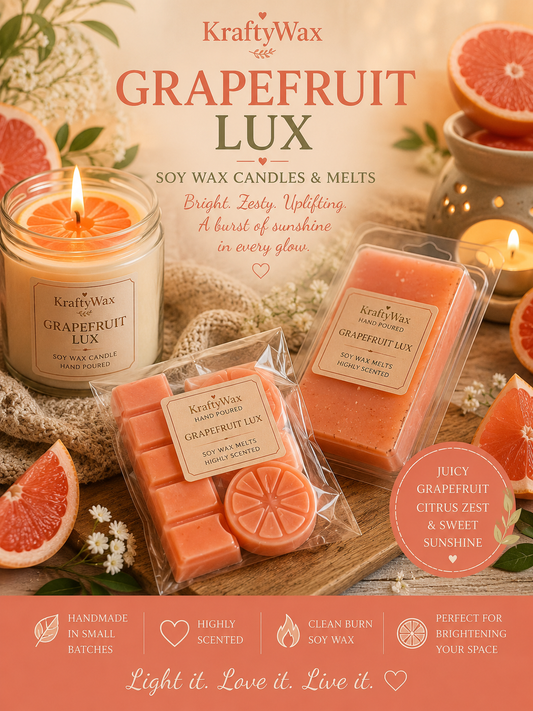 Kraftywax Grapefruit Lux scented products