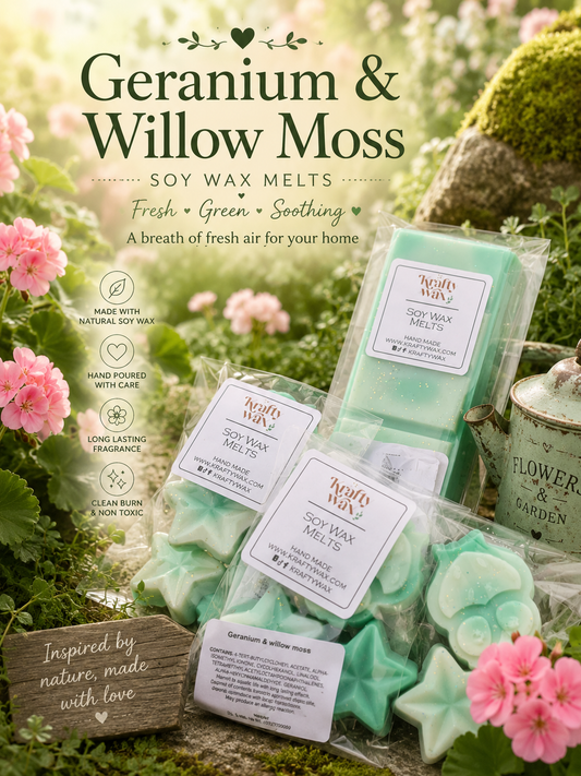 Kraftywax Geranium & Willow Moss Scented Products