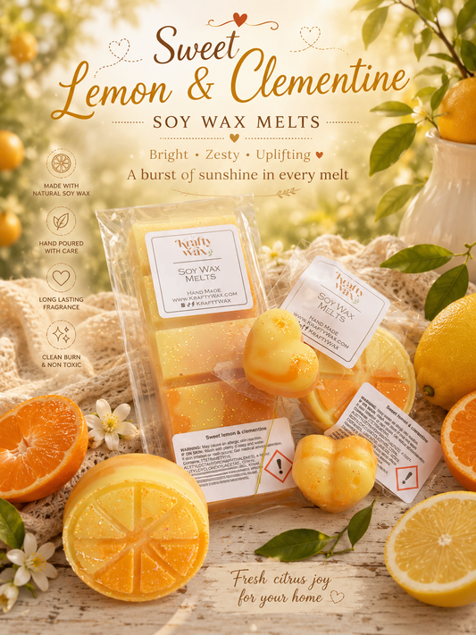 Kraftywax Sweet Lemon & Clementine Scented Products