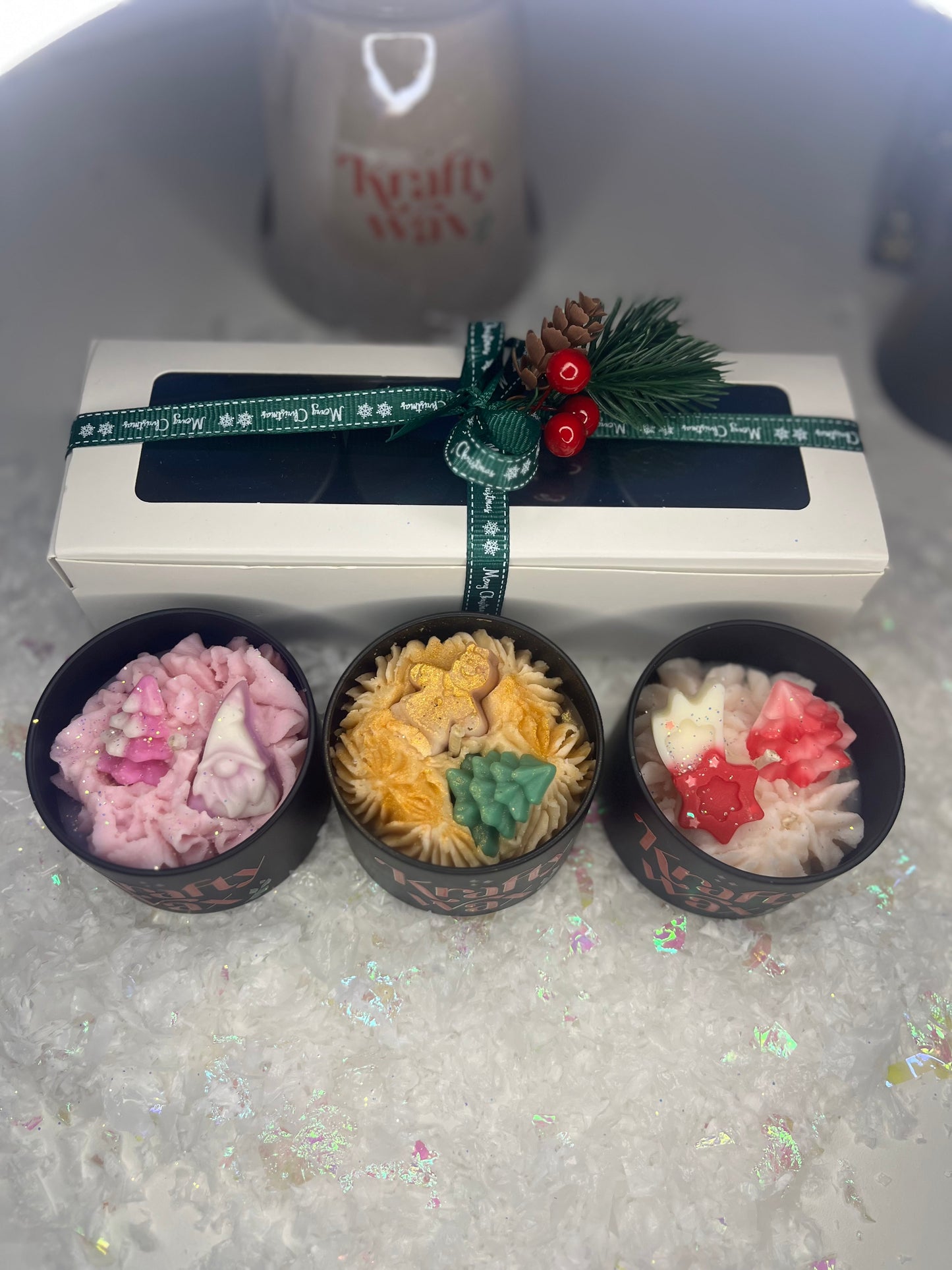 Kraftywax Christmas Candle Giftset Kraft box